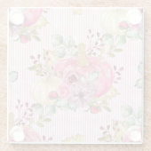 水彩ピンク&金ゴールドカボチャ&秋花 ガラスコースター (裏面)