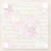 水彩ピンク&金ゴールドカボチャ&秋花 ガラスコースター (裏面)