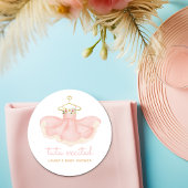 水彩ピンク&金ゴールドツチュウワクワッドベビーシャワー ラウンドペーパーコースター