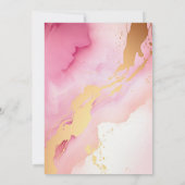 水彩ピンク&金ゴールド結婚式の日付を保存 招待状 (裏面)