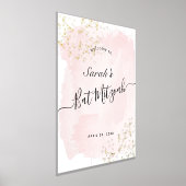 水彩ピンクx金ゴールドバルミツワーへようこそ 箔ポスター (レイダウン)