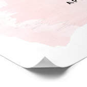 水彩ピンクx金ゴールドバルミツワーウェルカムサイン ポスター (角)