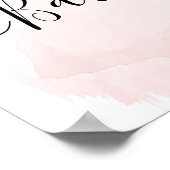 水彩ピンクx金ゴールドバルミツワーウェルカムサイン ポスター (角)