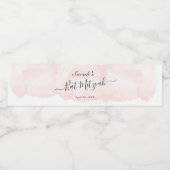 水彩ピンクx金ゴールドバルミツワー ペットボトルラベル (シングルラベル)