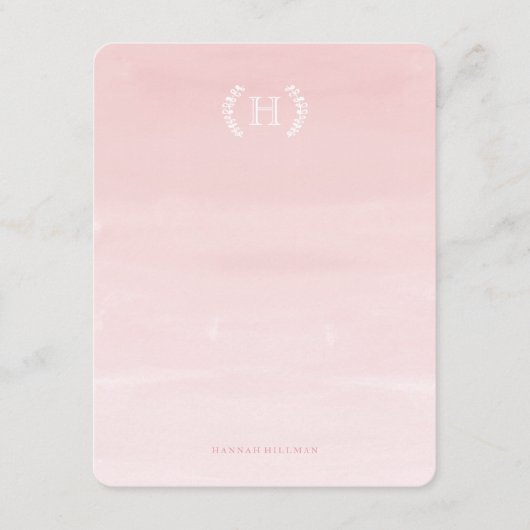 水彩ピングラデーションク個人用文房具 ノートカード (正面)