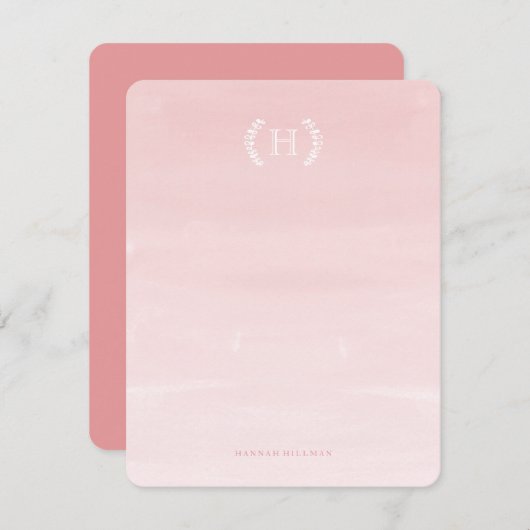 水彩ピングラデーションク個人用文房具 ノートカード (正面/裏面)