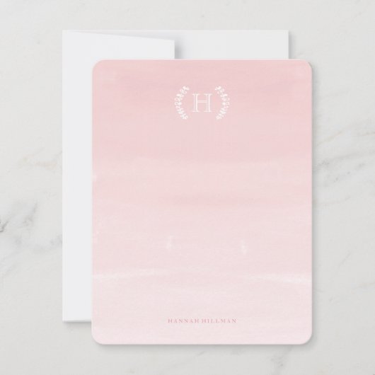 水彩ピングラデーションク個人用文房具 ノートカード (正面)