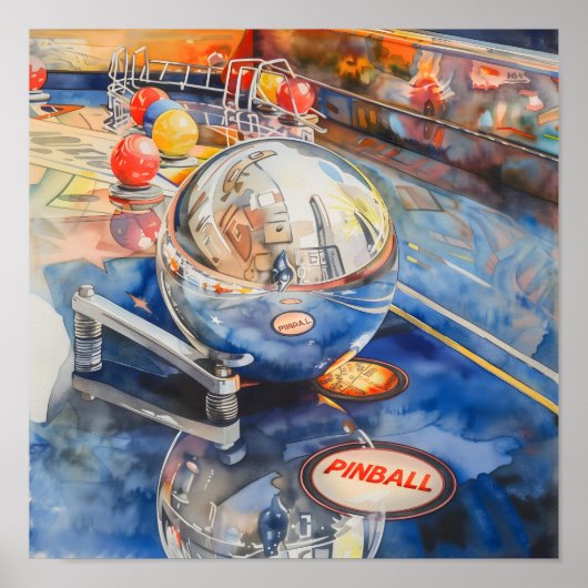 水彩ピンボールプレイフィールドポスター5 ポスター (正面)