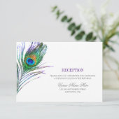 水彩ピーコックの羽根を使った結婚式の披露宴 招待状 (スタンド正面)