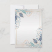 水彩ピーコックフェザーフローラRSVP 招待状 (裏面)