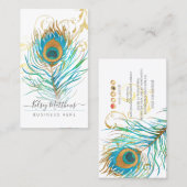 水彩ピーコックプルーム+フィリグリースワール  名刺 (正面/裏面)