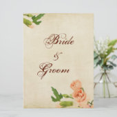 水彩ピーチカーネーションコーナーズ 招待状 (スタンド正面)