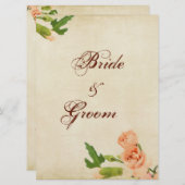 水彩ピーチカーネーションコーナーズ 招待状 (正面/裏面)