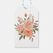 水彩ピーチバラフラワーアレンジメント価格ラベル ギフトタグ (裏面)