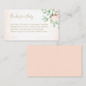 水彩ピーチバラ赤ちゃんシャワー予約リクエスト エンクロージャーカード (正面/裏面)