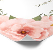 水彩ピーチフローラカスタマイズ可能ポスター ポスター (角)