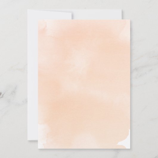 水彩ピーチフローラクロスベビー献身 招待状 (裏面)