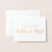 水彩ピーチフローラブライダルパーティ案 箔カード (封筒付き正面)