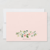 水彩ピーチフローラリース写真聖餐式 招待状 (裏面)