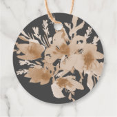 水彩ピーチ/ベージュグレーフローラリース結婚ズ フェイバータグ (裏面)