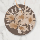 水彩ピーチ/ベージュブラウンフローラリース結婚ズ フェイバータグ (裏面)