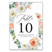 水彩ピーチ&ホワイトフローラオーバルフレーム結婚ズ テーブルナンバー (裏面)