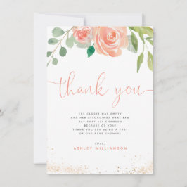 水彩ピーニーユーカリプスグリーンエリーありがとう サンキューカード