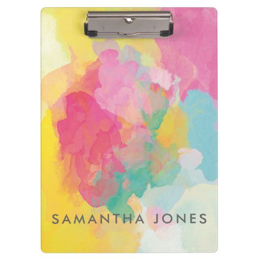 水彩ピ絵を描ンククイエローブルーパステル クリップボード (正面)
