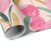 水彩ピ鮮やかク絵を描ク春の花 ラッピングペーパー (ロールコーナー)