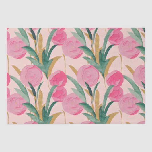 水彩ピ鮮やかク絵を描ク春の花 薄葉紙 (正面)