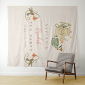 水彩ファコアール フラワーティーパーティー ブライダルシャワー タペストリー (インサイチュ(横))