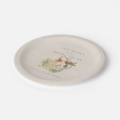 水彩ファコア フラワーティーパーティー ブライダルシャワー ペーパープレート (アングル)