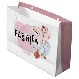 水彩ファッションのロゴ ラージペーパーバッグ