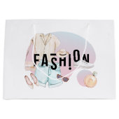 水彩ファッションのロゴ ラージペーパーバッグ (正面)