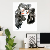 水彩ファッションイラストレーション ポスター (ホームオフィス)