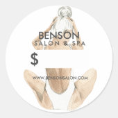 水彩ファッションイラストレーション |価格カスタム設定 ラウンドシール (正面)