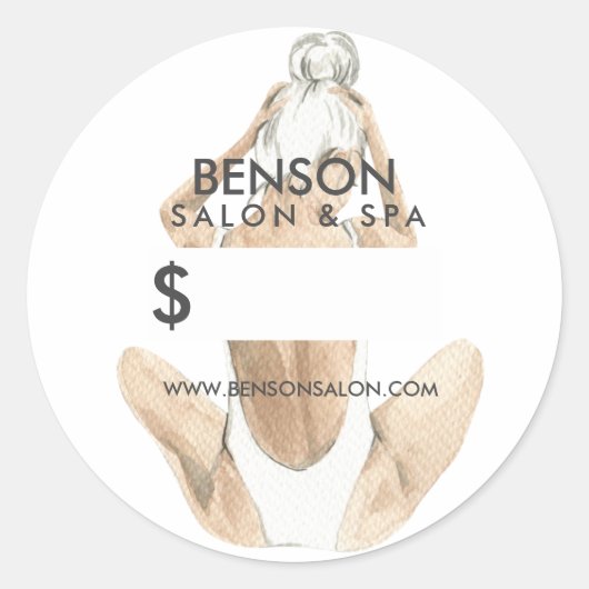 水彩ファッションイラストレーション |価格カスタム設定 ラウンドシール (正面)