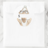 水彩ファッションイラストレーション |価格カスタム設定 ラウンドシール (バッグ)