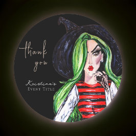 水彩ファッションウィッチ ブラック サンクス ラウンドシール