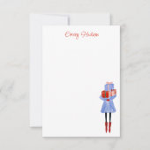 水彩ファッションガールパーソナライズされた サンキューカード (正面)