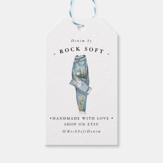 水彩ファッションデザイン |ビジネスつるラベル ギフトタグ (正面)