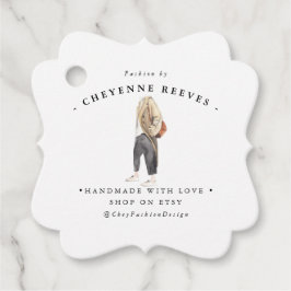 水彩ファッションデザイン |ビジネスつるラベル フェイバータグ