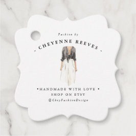 水彩ファッションデザイン |ビジネスつるラベル フェイバータグ