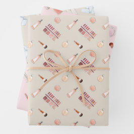 水彩ファッションパターン ラッピングペーパーシート