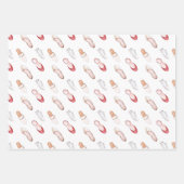 水彩ファッションパターン ラッピングペーパーシート (正面3)