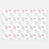 水彩ファッションパターン ラッピングペーパーシート (正面)
