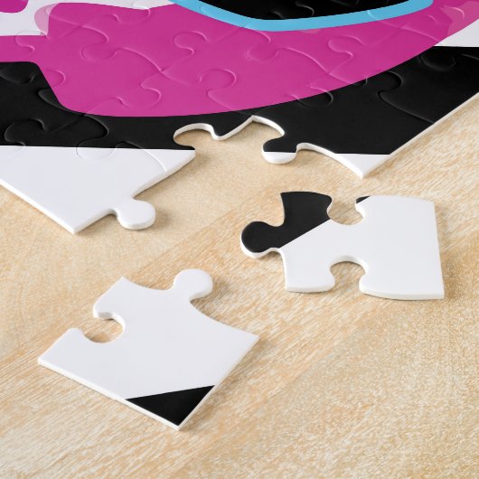 水彩ファッション女子顔パターン ジグソーパズル (側面)