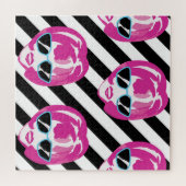 水彩ファッション女子顔パターン ジグソーパズル (横)