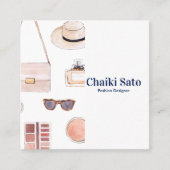 水彩ファッション設計者 スクエア名刺 (正面)