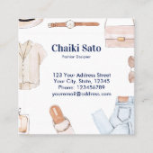 水彩ファッション設計者 スクエア名刺 (正面)